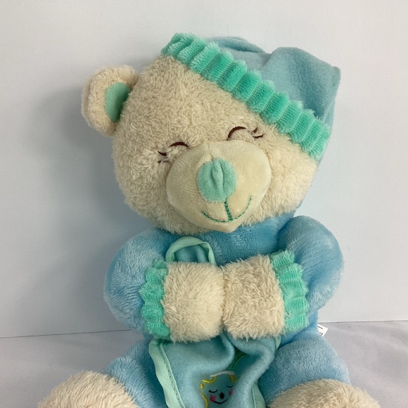 HugFun Other - Hugfun Sleepy Prayer Bear 10" Plush Green Light Up Recites "Lay Me Down Sleep”